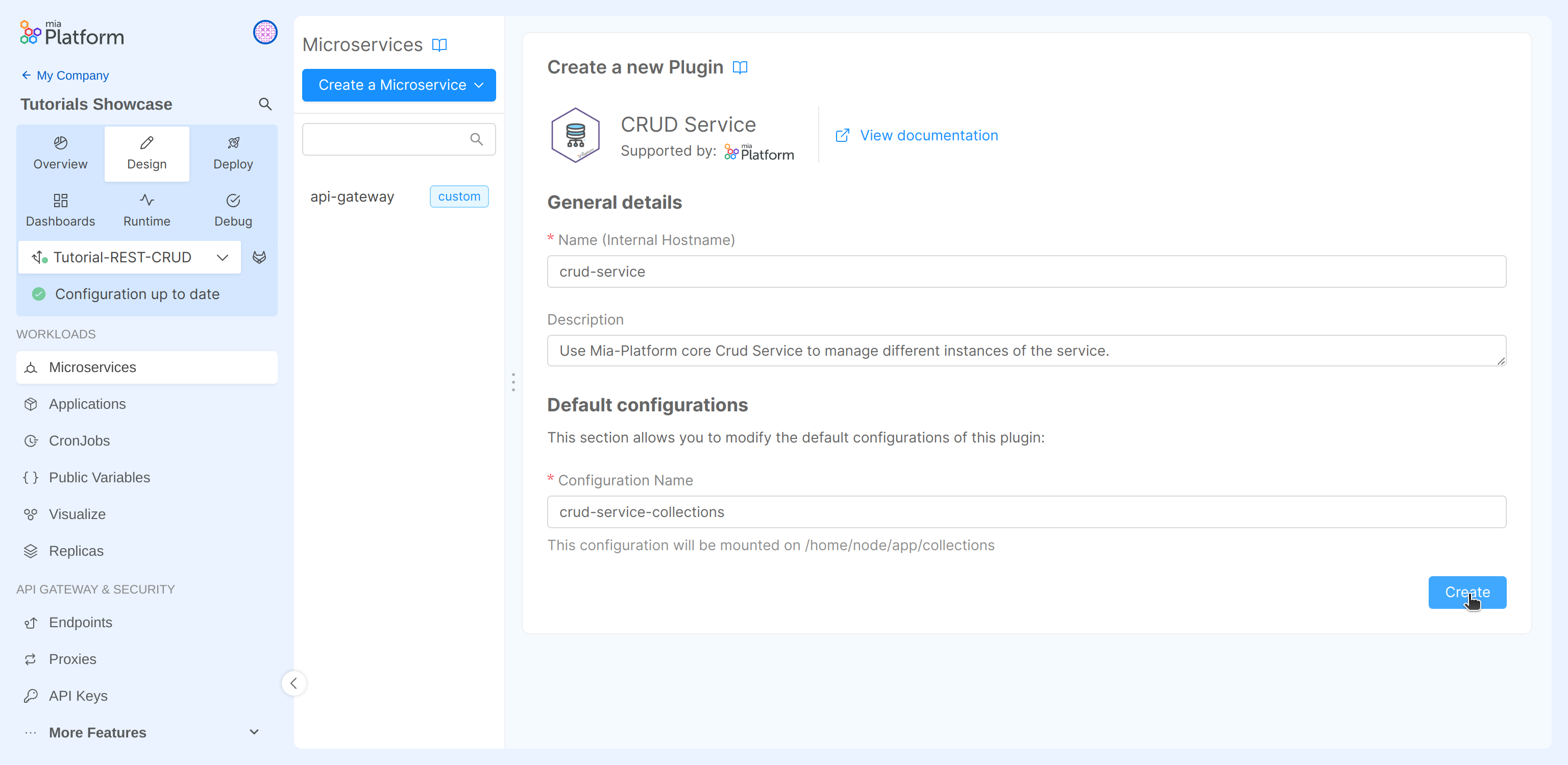 Create CRUD Service