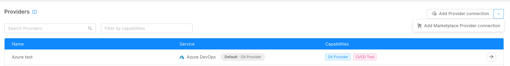 Add provider button