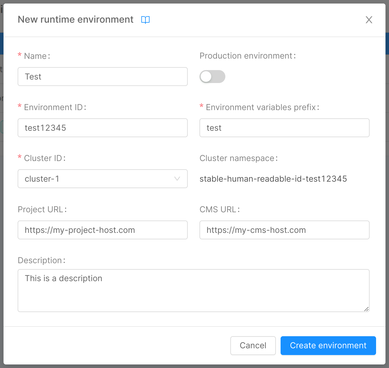 add environment