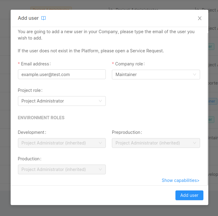 Add Project User