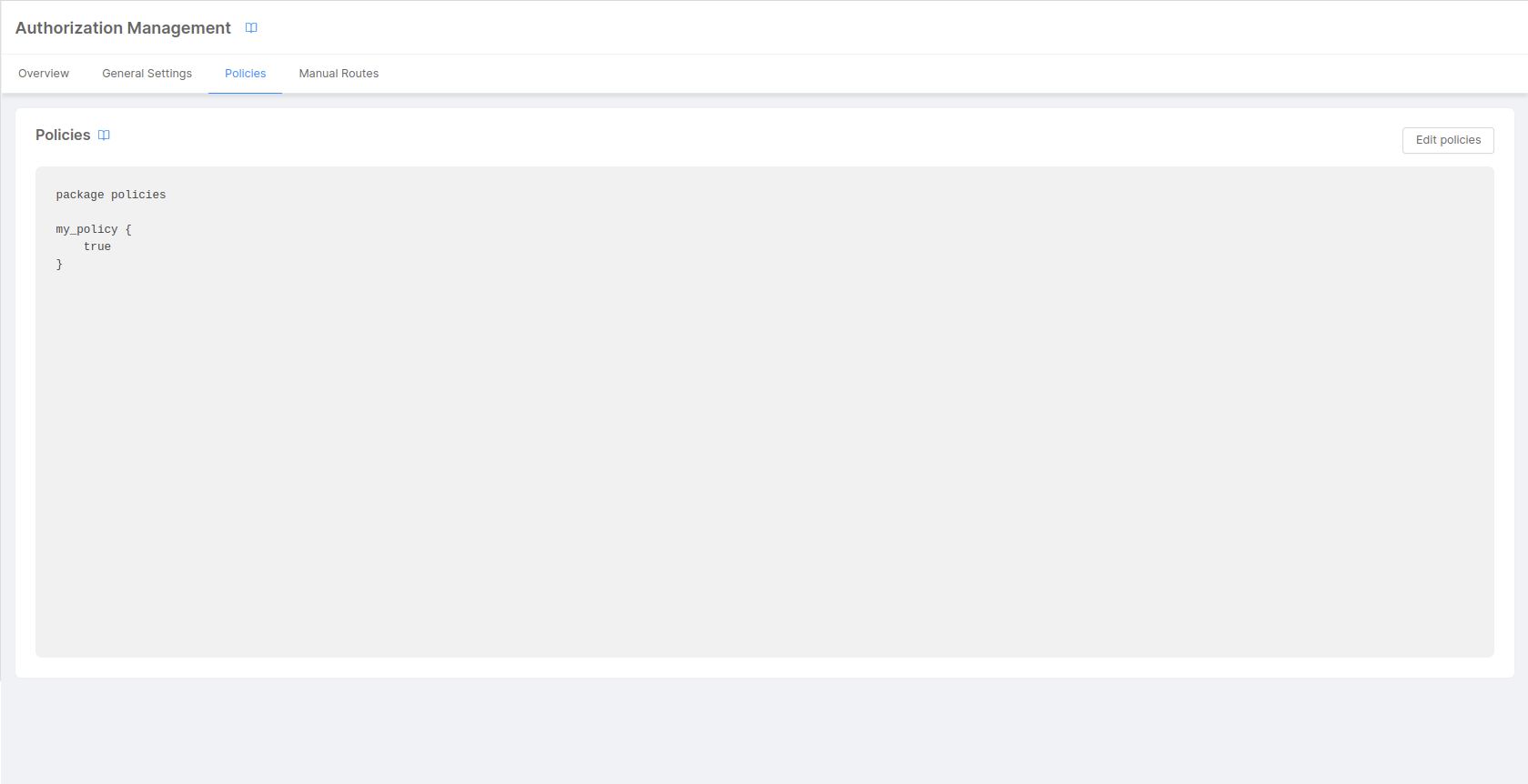 Policies tab