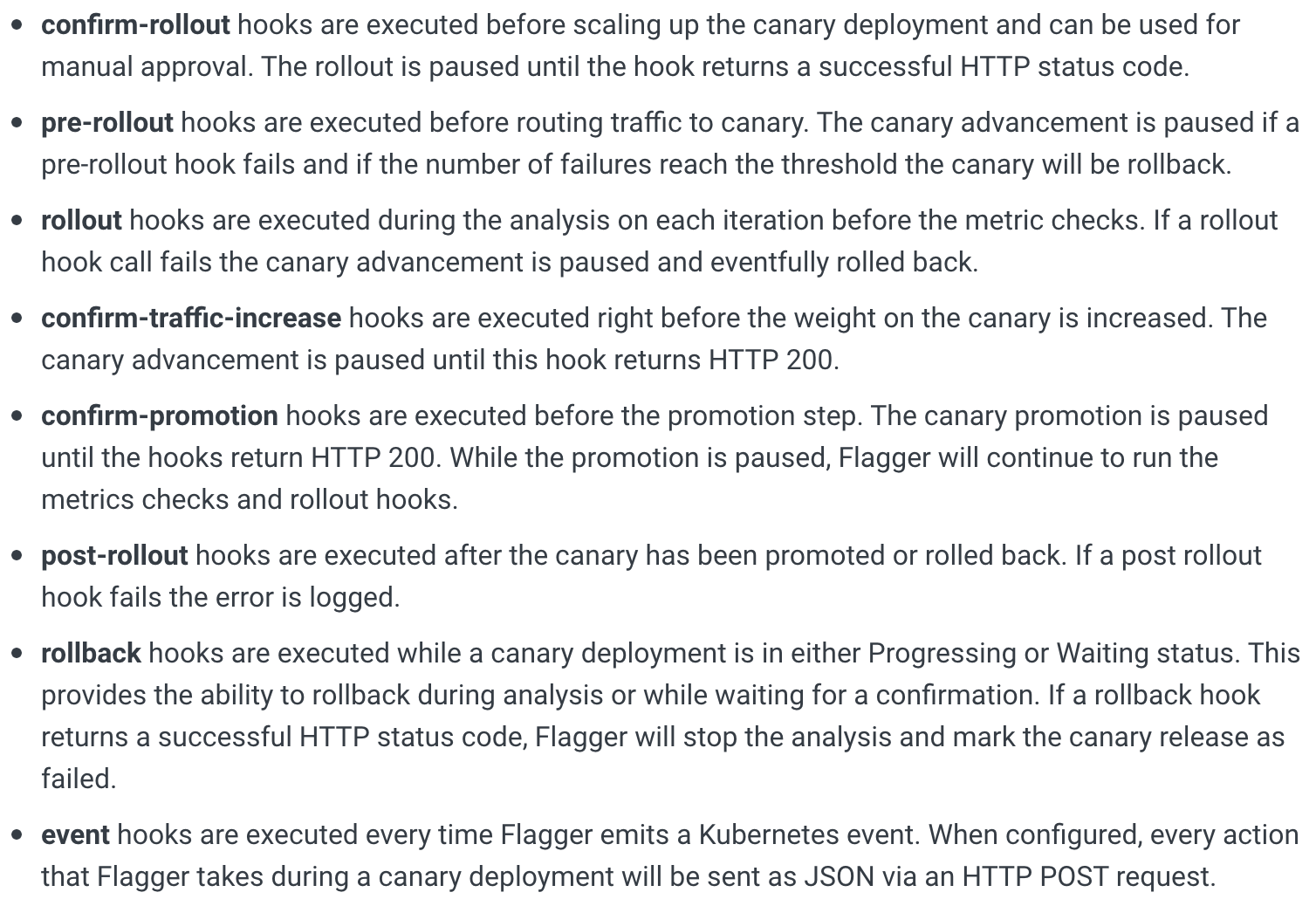 Flagger hooks types