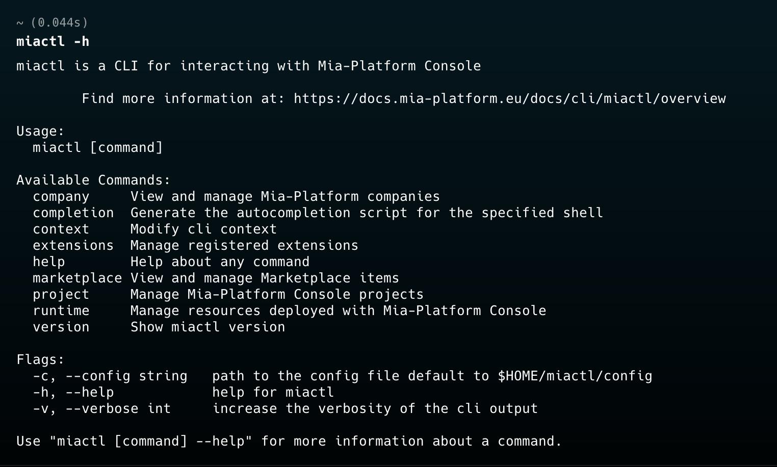 Miactl installed