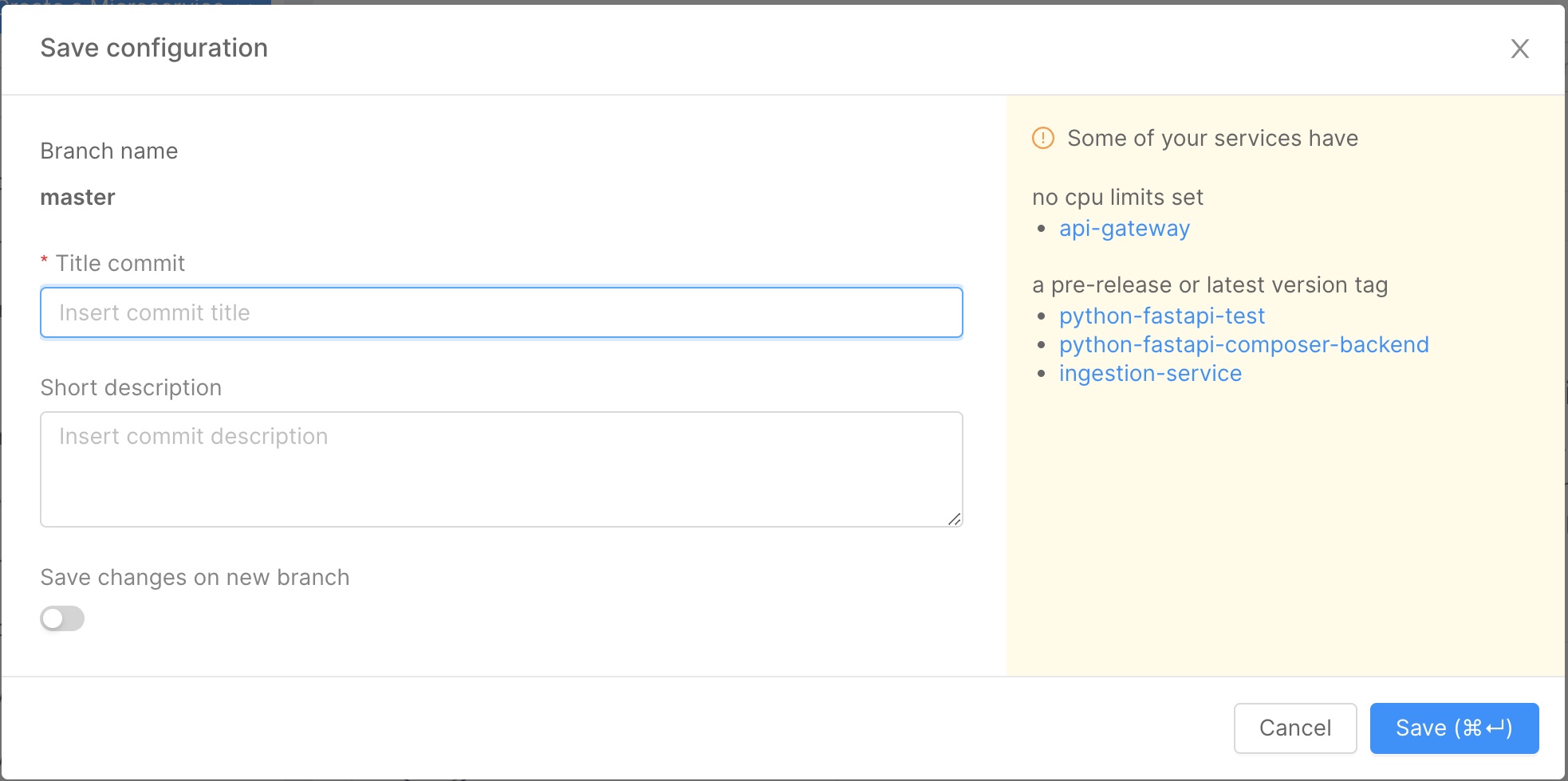 Save Configuration
