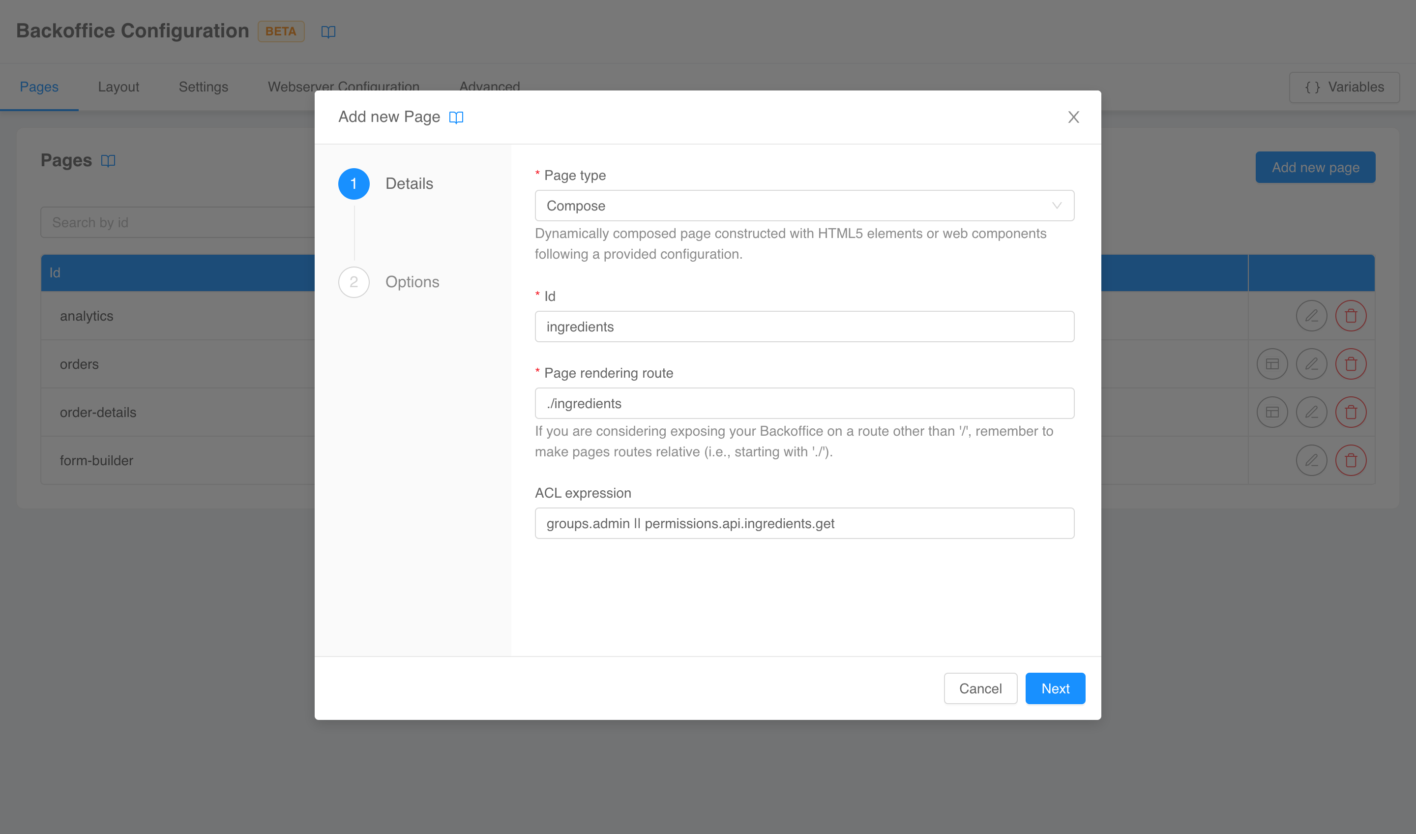 Page details